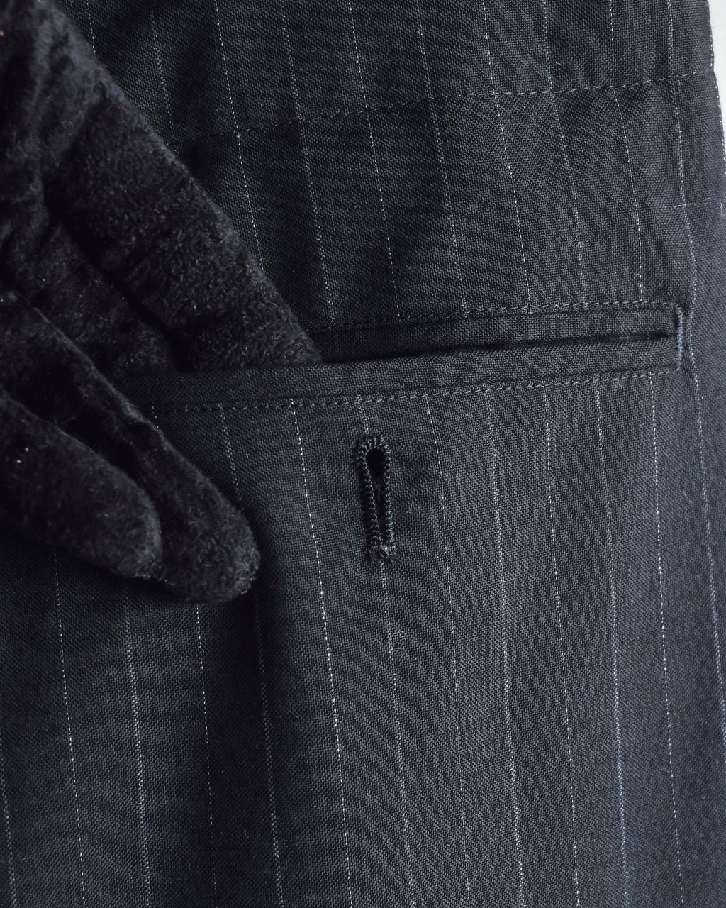 "YOHJI YAMAMOTO FEMME" 10AW Pinstripe pattern tuck wide slacks