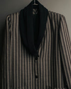 -SPECIAL- “GUCCI” 80’s-90’s Textured striped shawl collar long coat