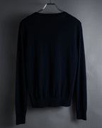 "CELINE" Hedi Slimane design compact silhouette wool knit