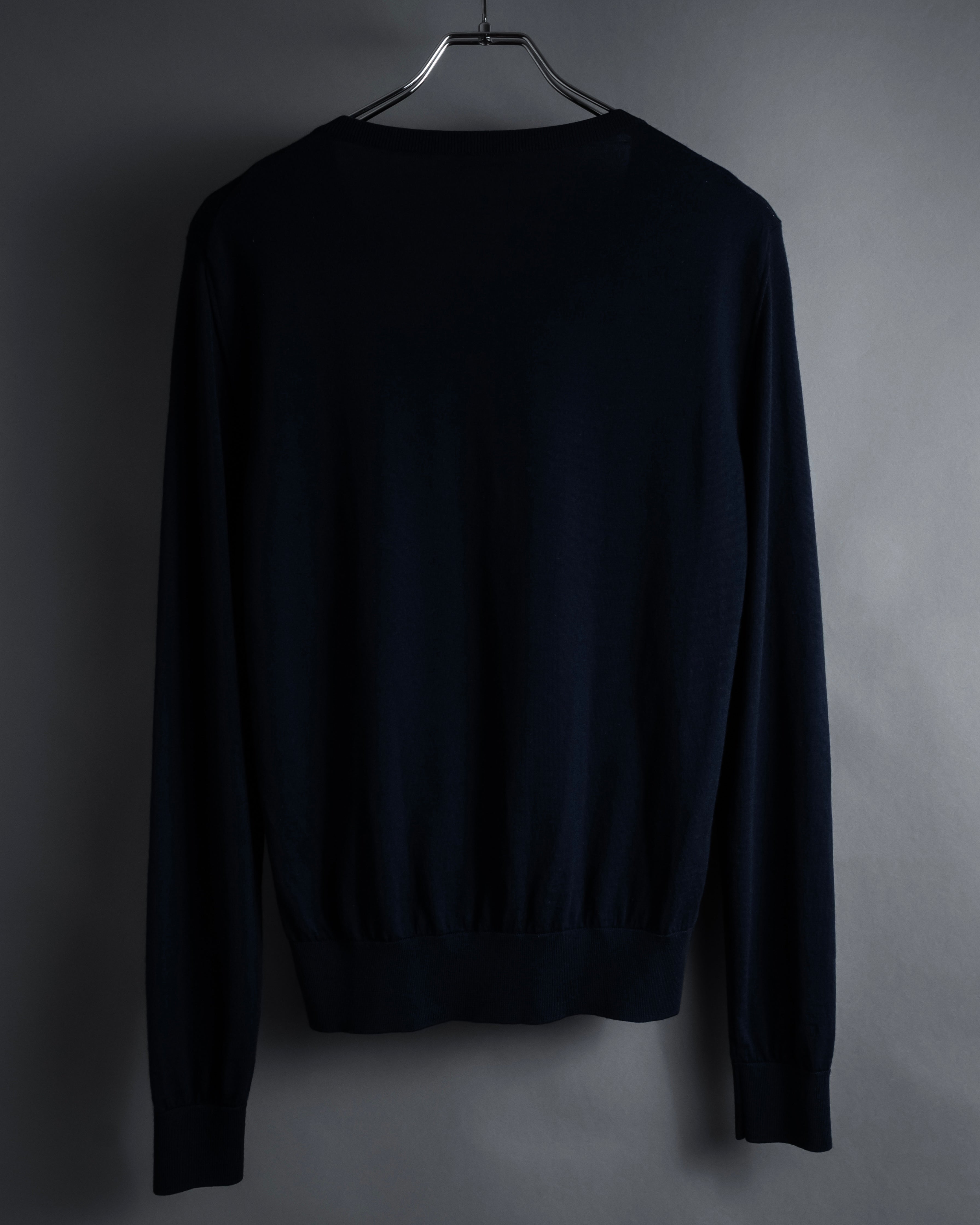"CELINE" Hedi Slimane design compact silhouette wool knit