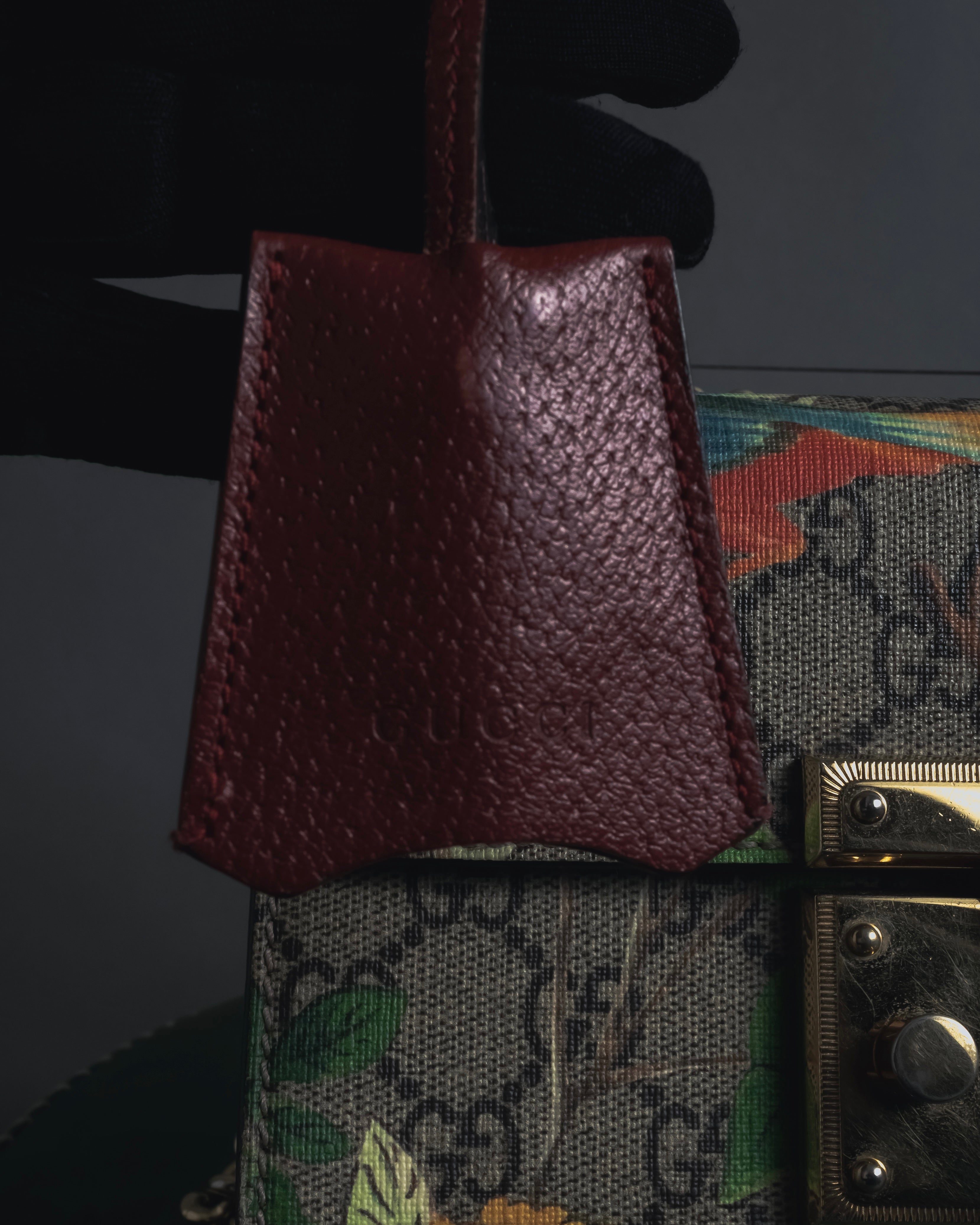 -SPECIAL- "GUCCI" Michele-era floral padlock design chain shoulder bag