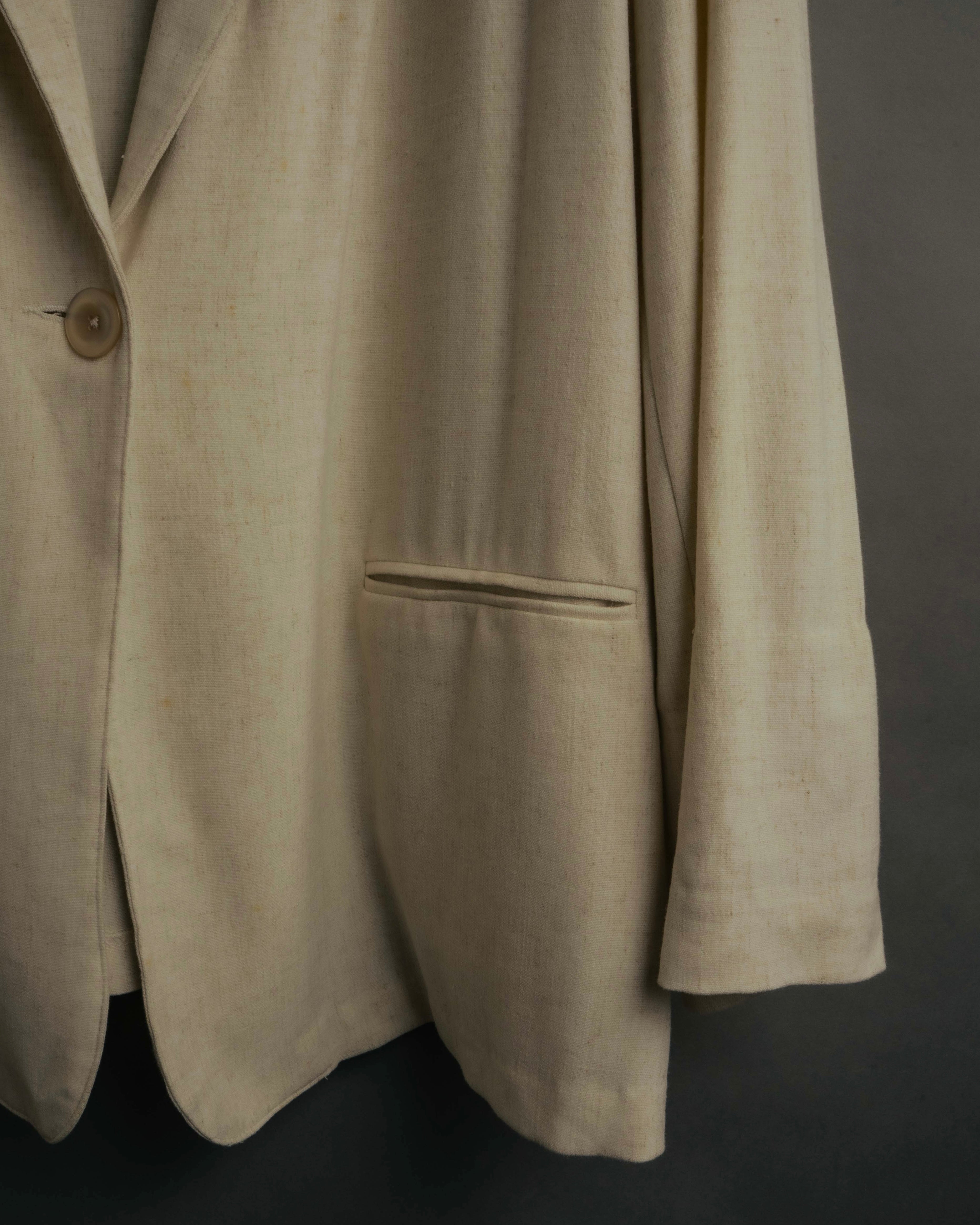 -MOOD Vintage Collections- 90’s-00’s Single button linen blend jacket