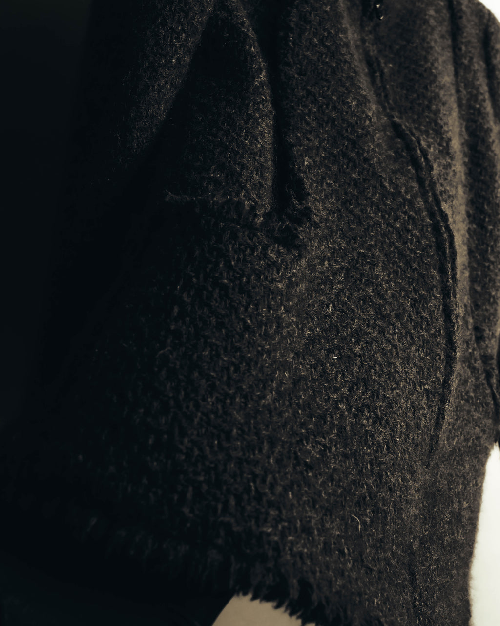 "CHANEL" 04AW Textured wool angora tweed zip jacket