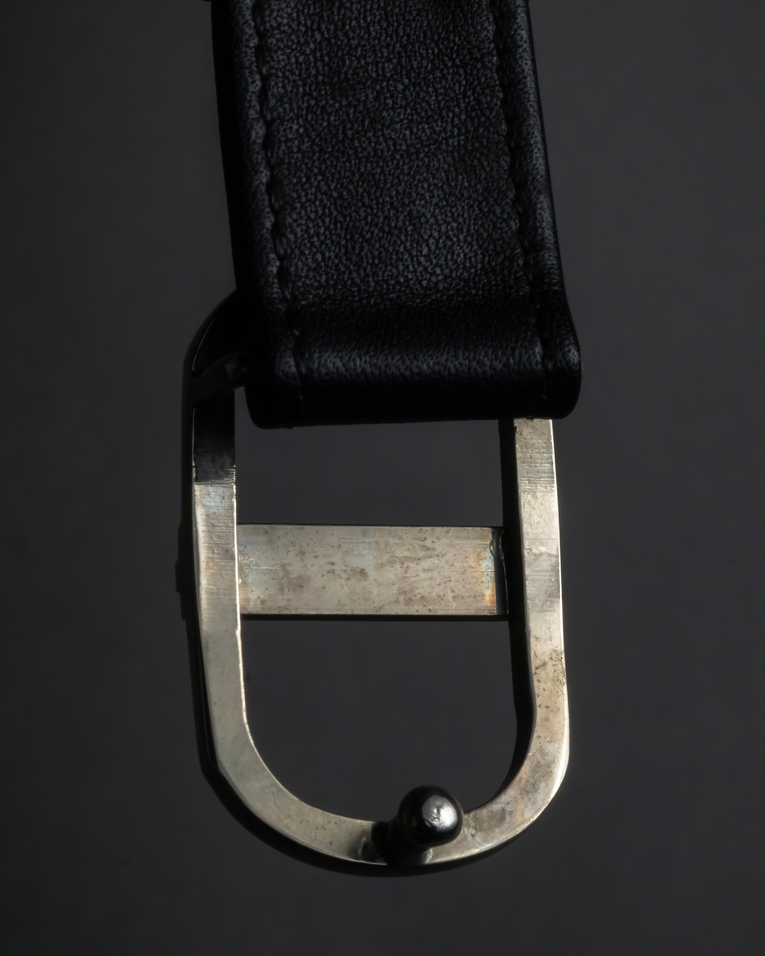 "Christian Dior" Logo buckle slim leather belt
