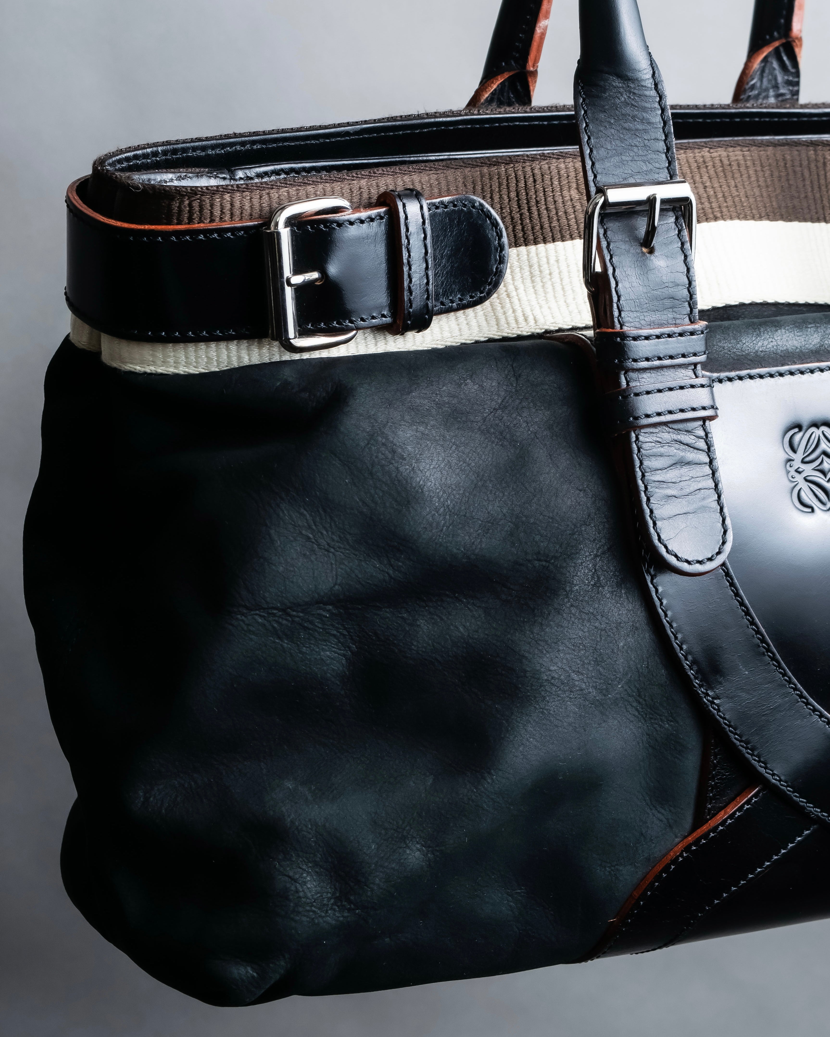 "LOEWE"　Belt design logo engraved tote bag