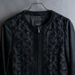 "Weekend Max Mara" 100% goat leather flower motif zip up short length jacket