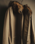 "Yves Saint Laurent" Vintage fox fur trimmed hooded long coat