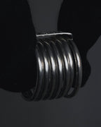"Christian Dior" 00’s stacked wire silver 925 logo plate ring