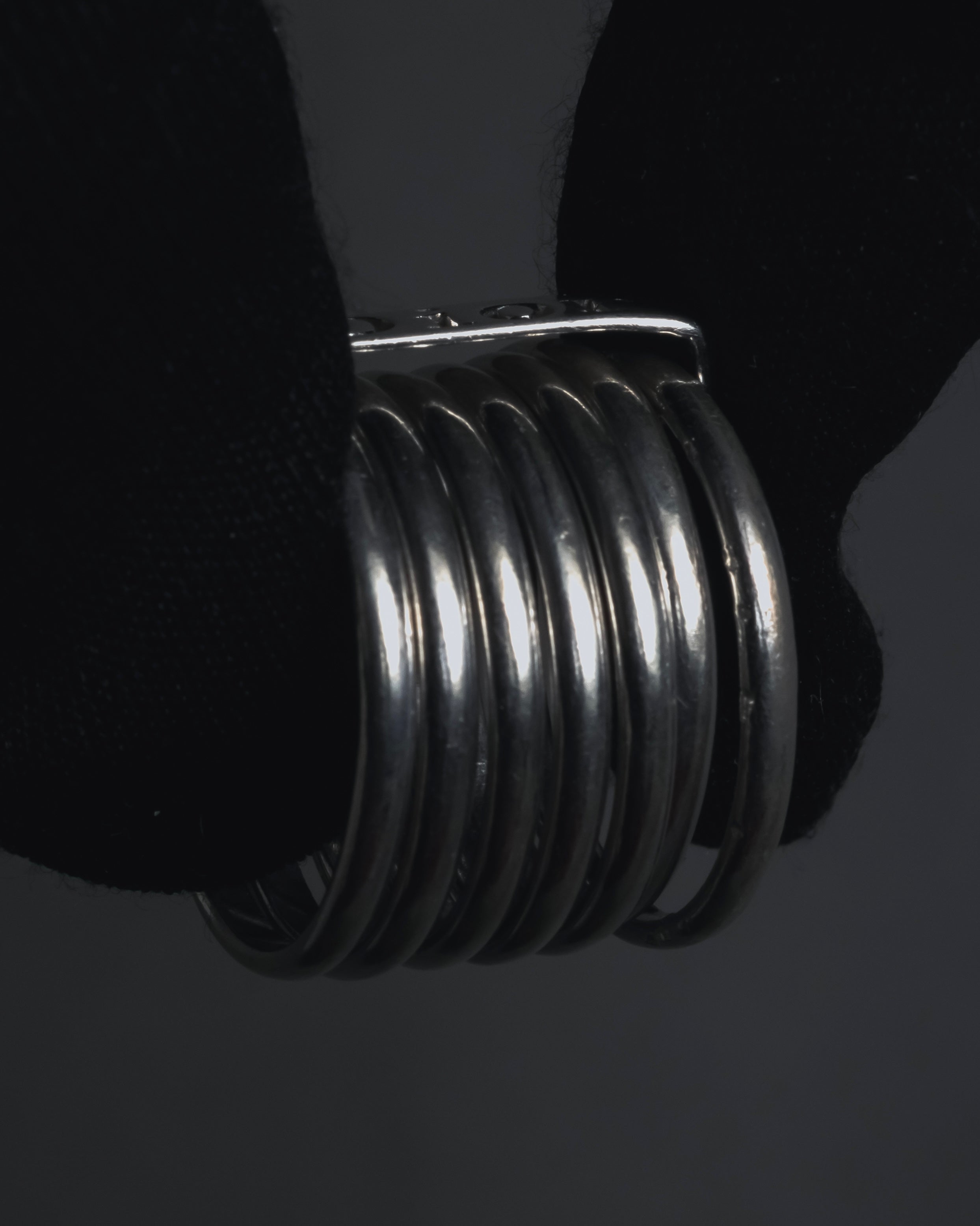 "Christian Dior" 00’s stacked wire silver 925 logo plate ring