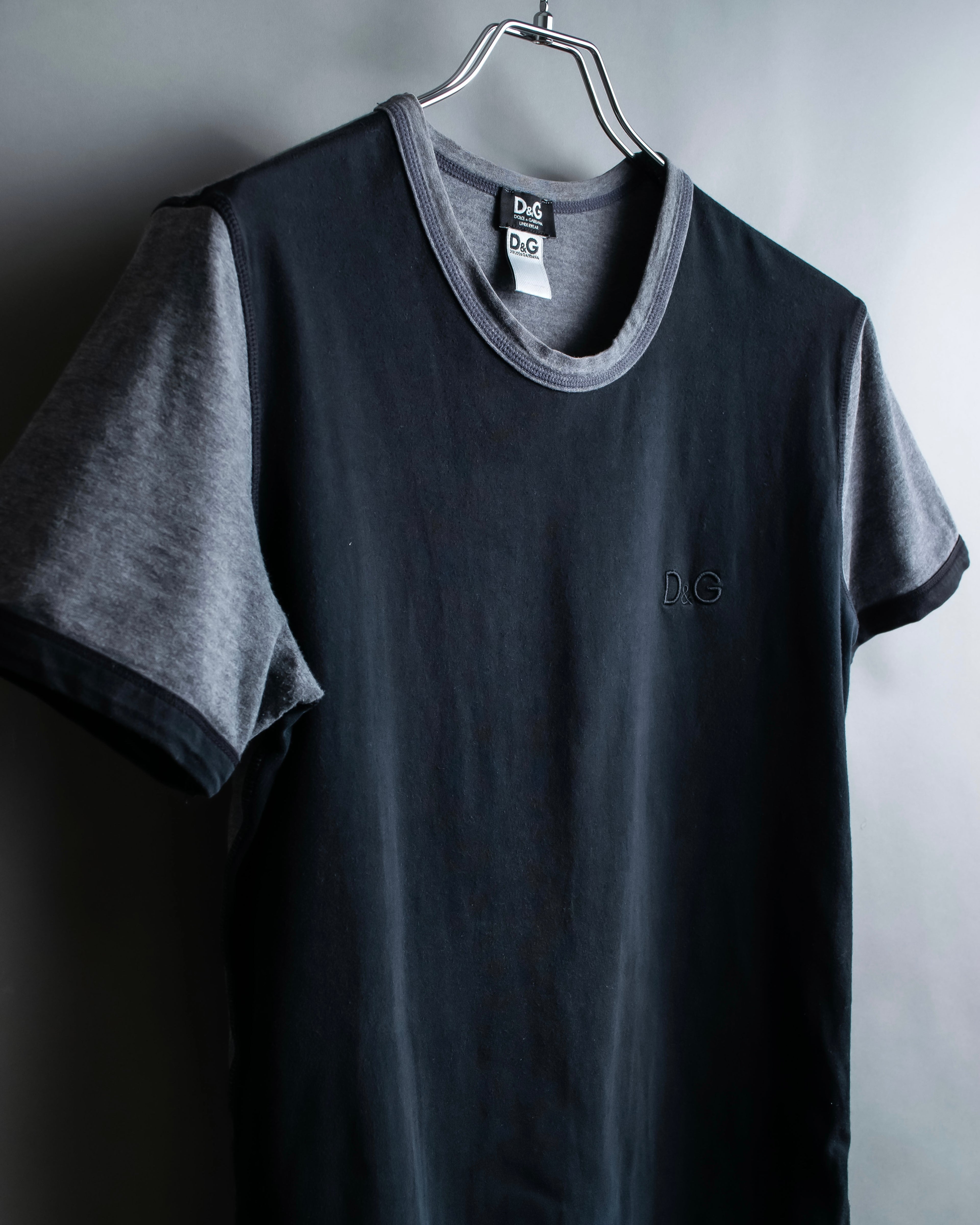 "DOLCE & GABBANA" Black and grey bicolor short sleeve T-shirt