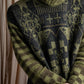 "FENDI" Artistic all over print oversized turtleneck knit