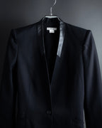 "HELMUT LANG" Leather lapel design, glossy jacket
