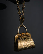 "Christian Dior" 80’s-90’s Miniature handbag motif gold charm