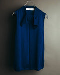 "LANVIN" 00's Elegant wool silk sleeveless knit top