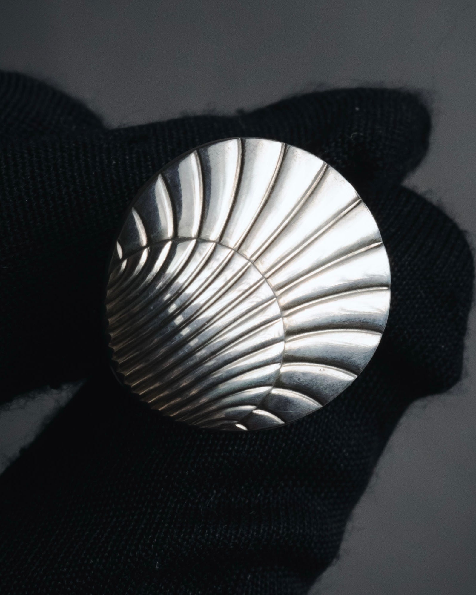 "Georg Jensen" Late 80s - Early 90s sculptural shell motif cufflinks