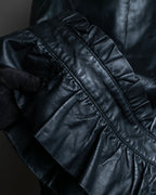 "RED VALENTINO" Gather design lamb leather jacket