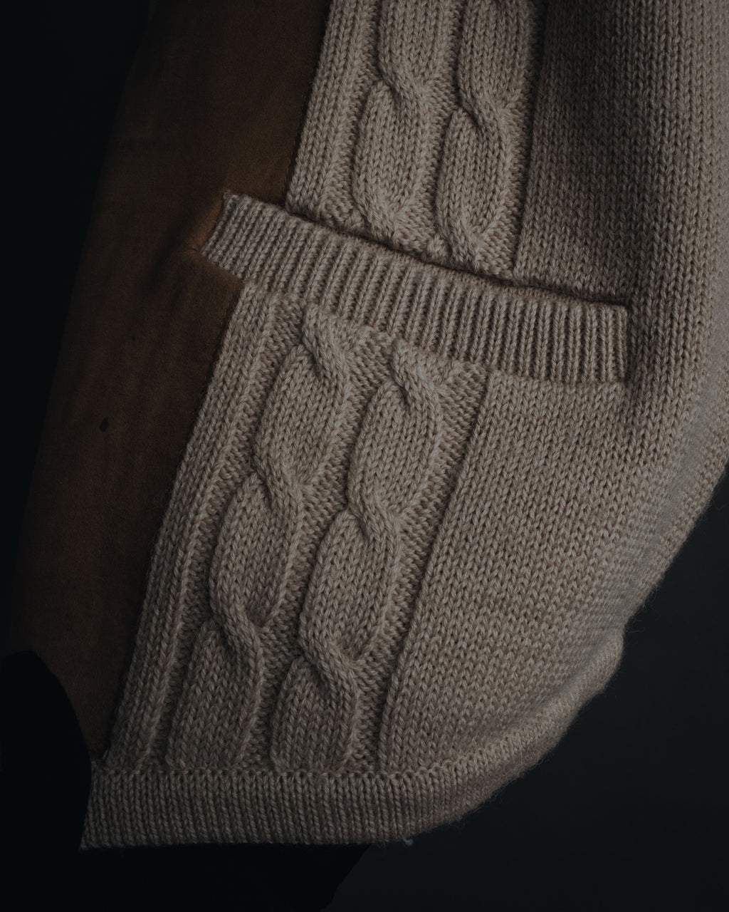 "Christian Dior" 90’s cable knit＆suede panel vest