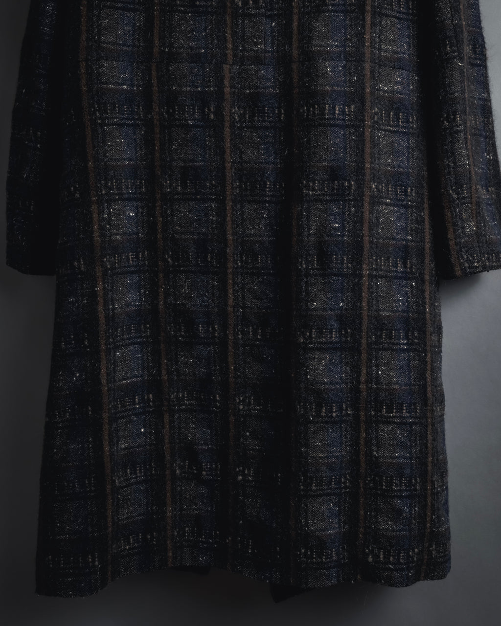 "MARNI" 90’s-00’s Textured plaid wool blend coat