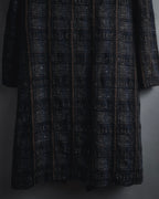 "MARNI" 90’s-00’s Textured plaid wool blend coat