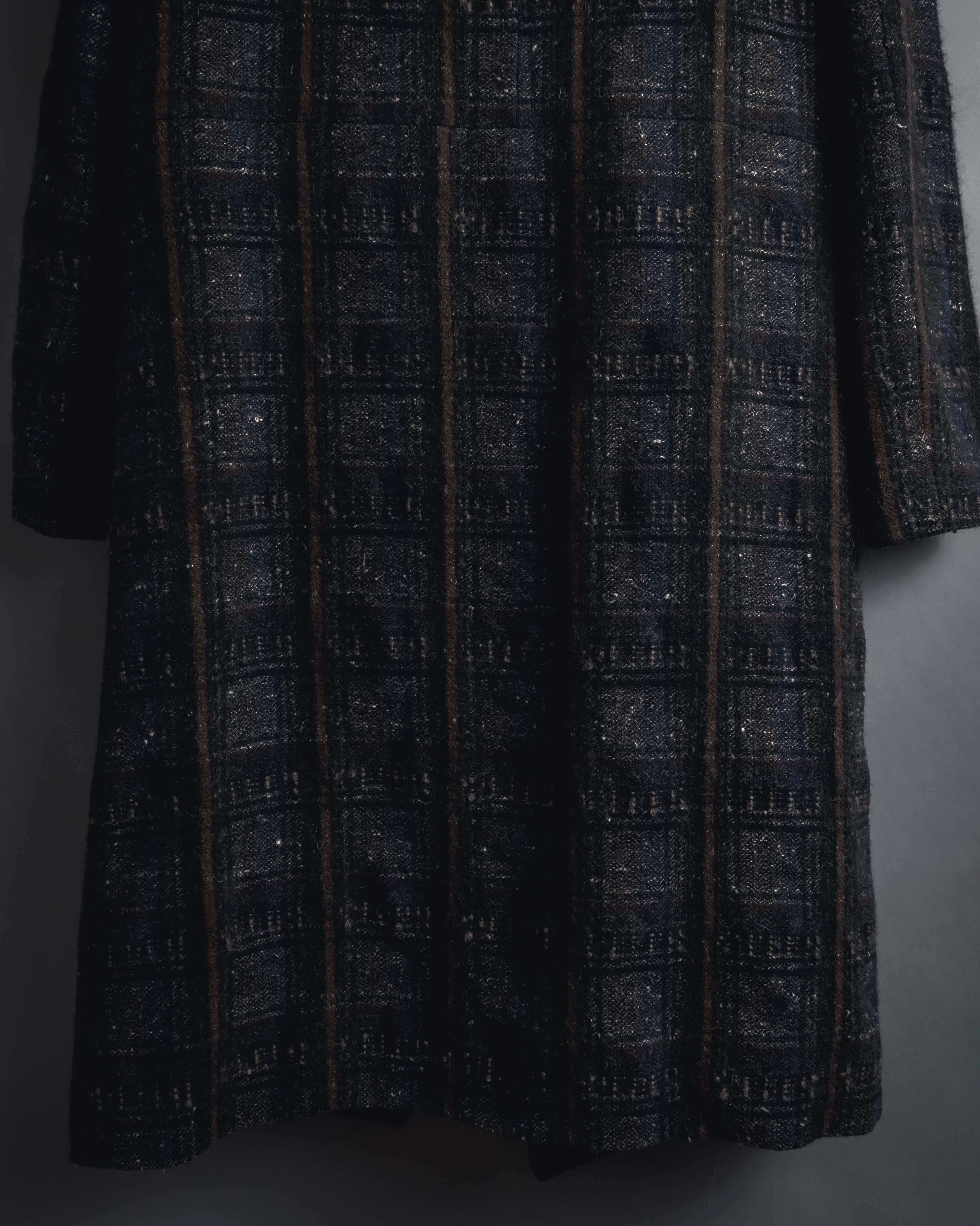 "MARNI" 90’s-00’s Textured plaid wool blend coat