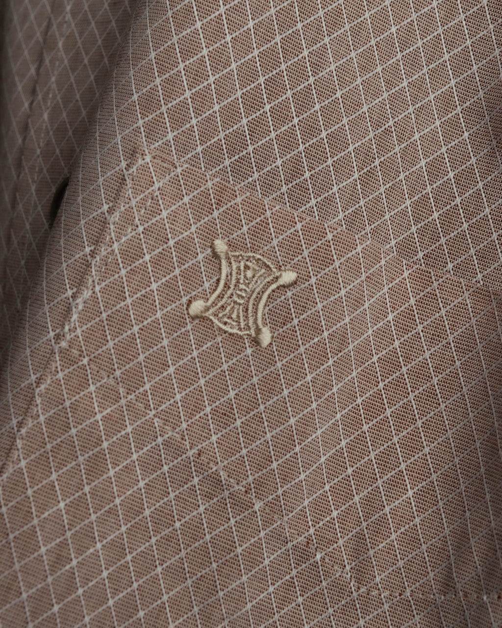 "CELINE" 80's-00's Classic diamond check long sleeve dress shirt