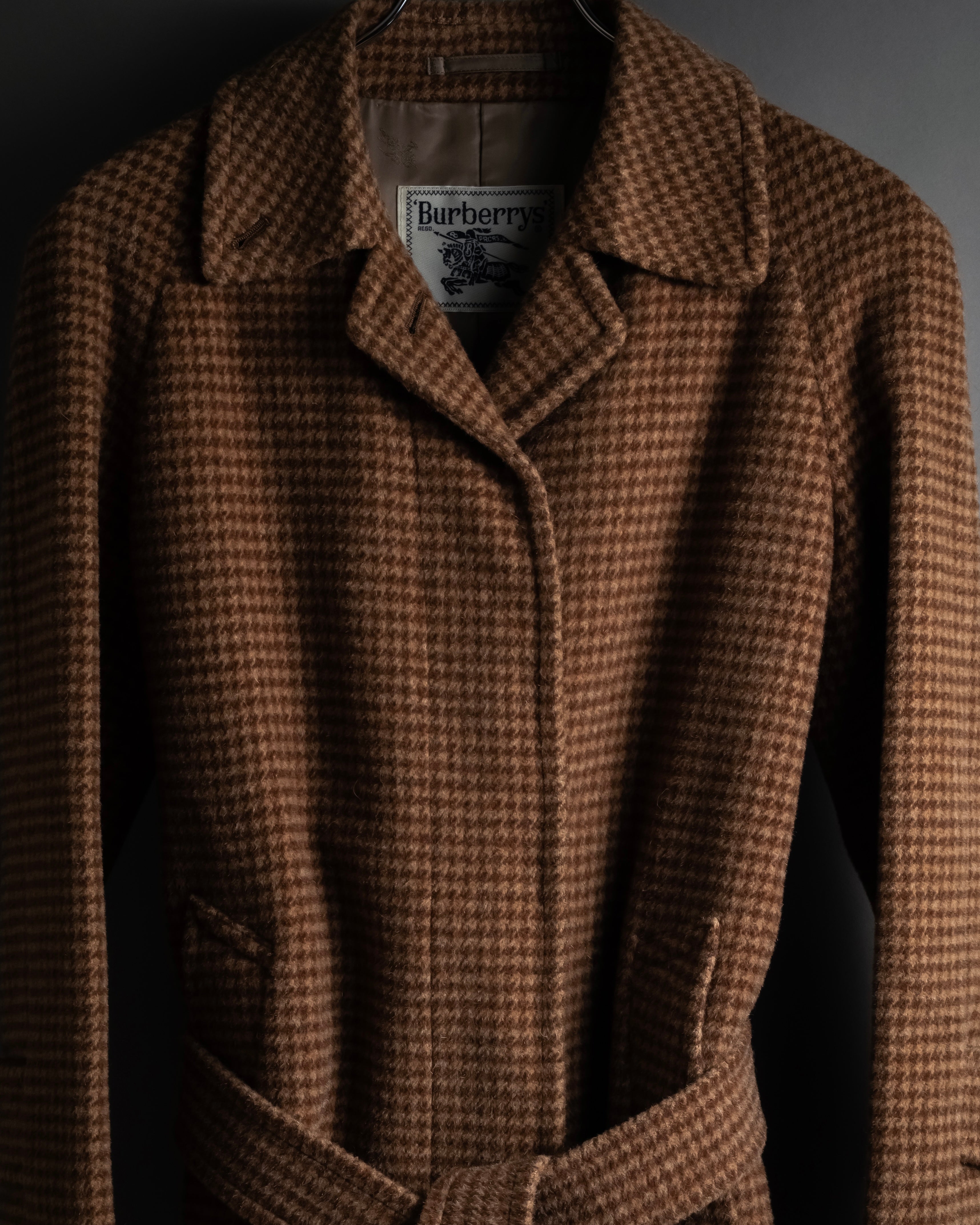 "Burberrys" 80’s-90’s Belted tweed check coat