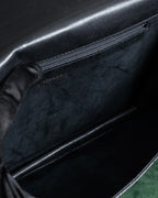 "Christian Dior" 70's-80's Radial drape design gold chain leather shoulder bag