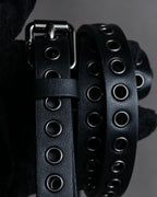 "Christian Dior" Countless eyelet design leather belt