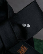 "HERMES" Dice embroidery design silk neck tie