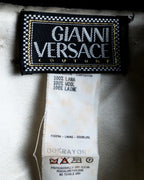 "GIANNI VERSACE couture" Collarless Luxury Wool Long Coat
