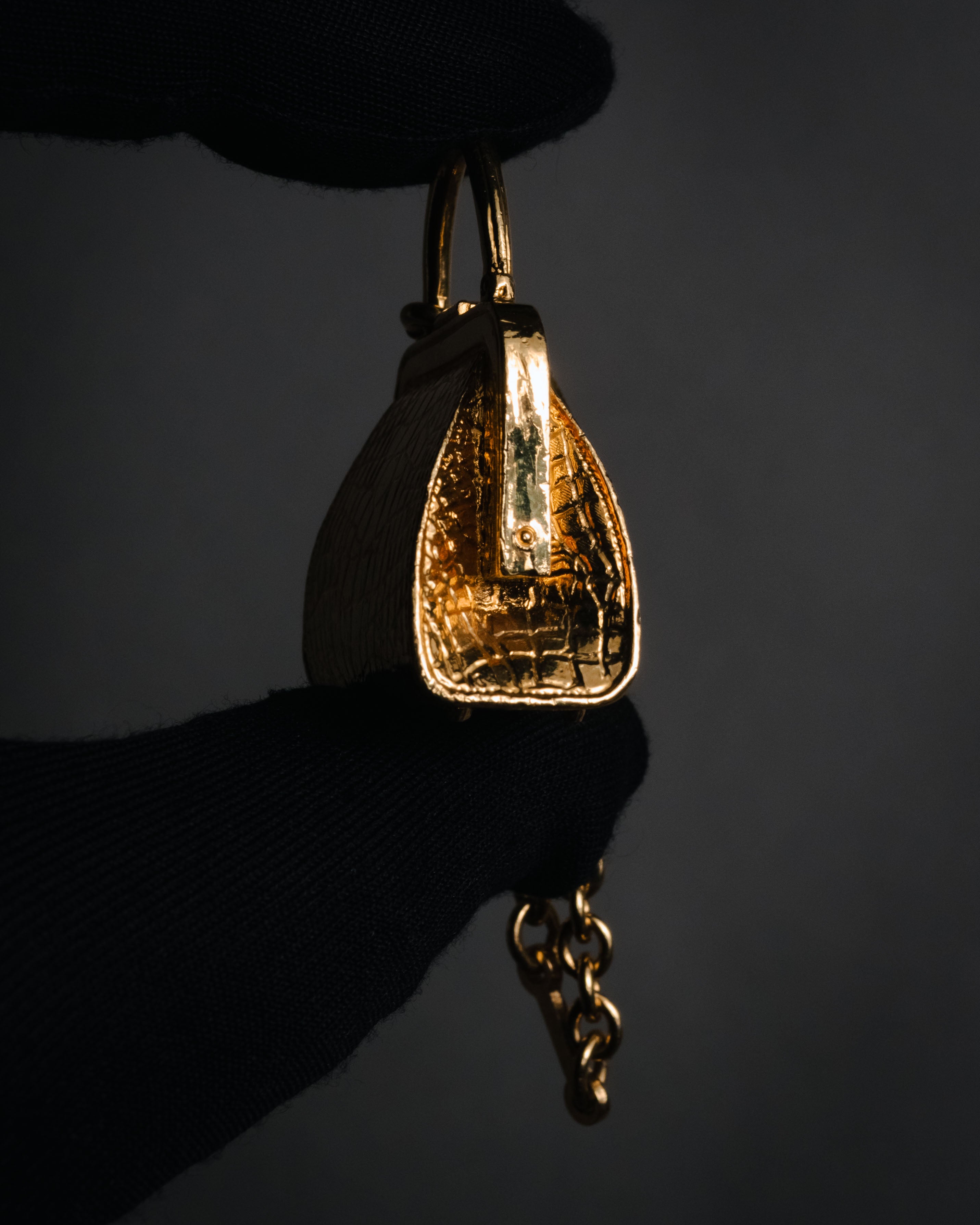 "Christian Dior" 80’s-90’s Miniature handbag motif gold charm