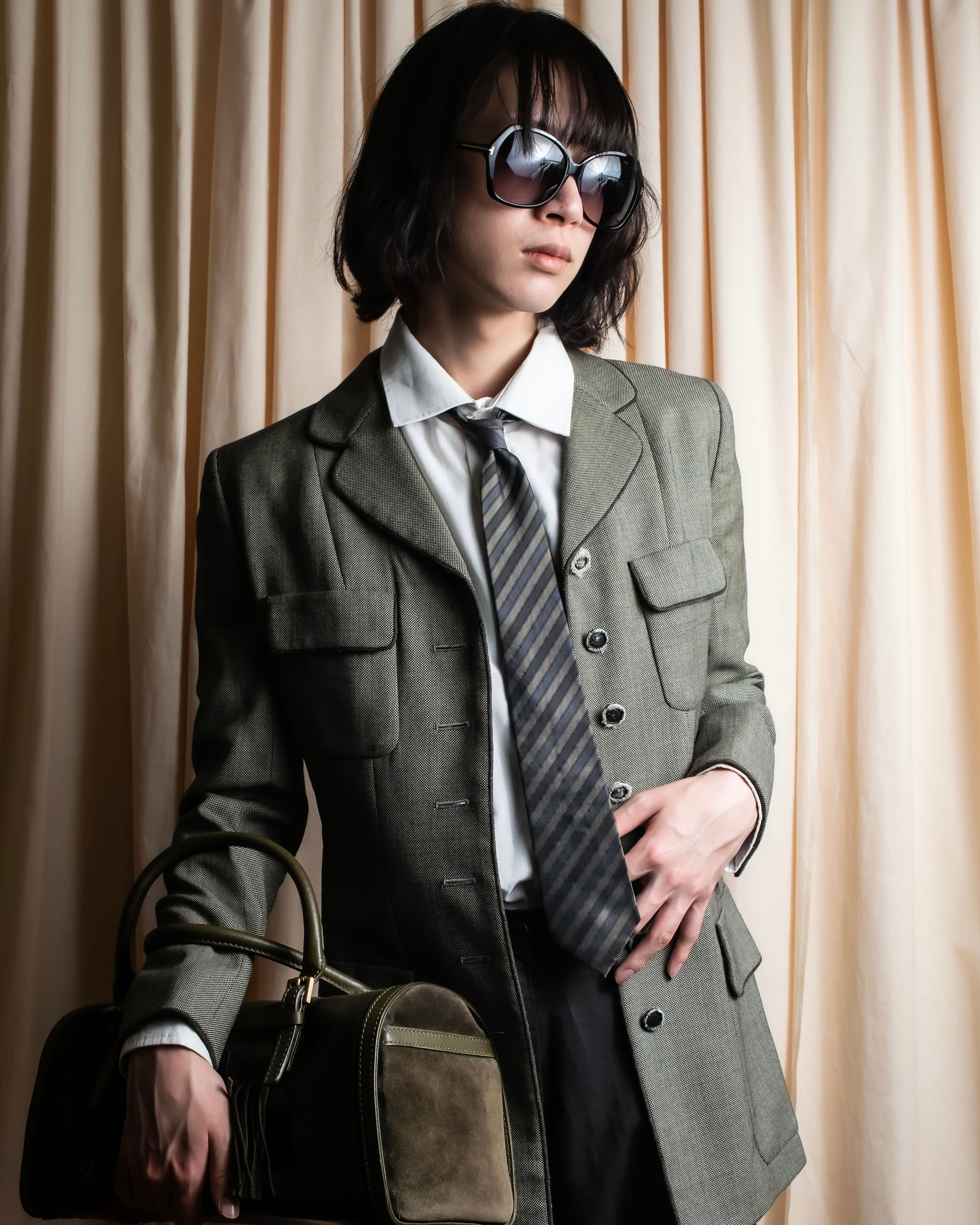 "COMME des GARCONS HOMME" Shadow stripe pattern necktie