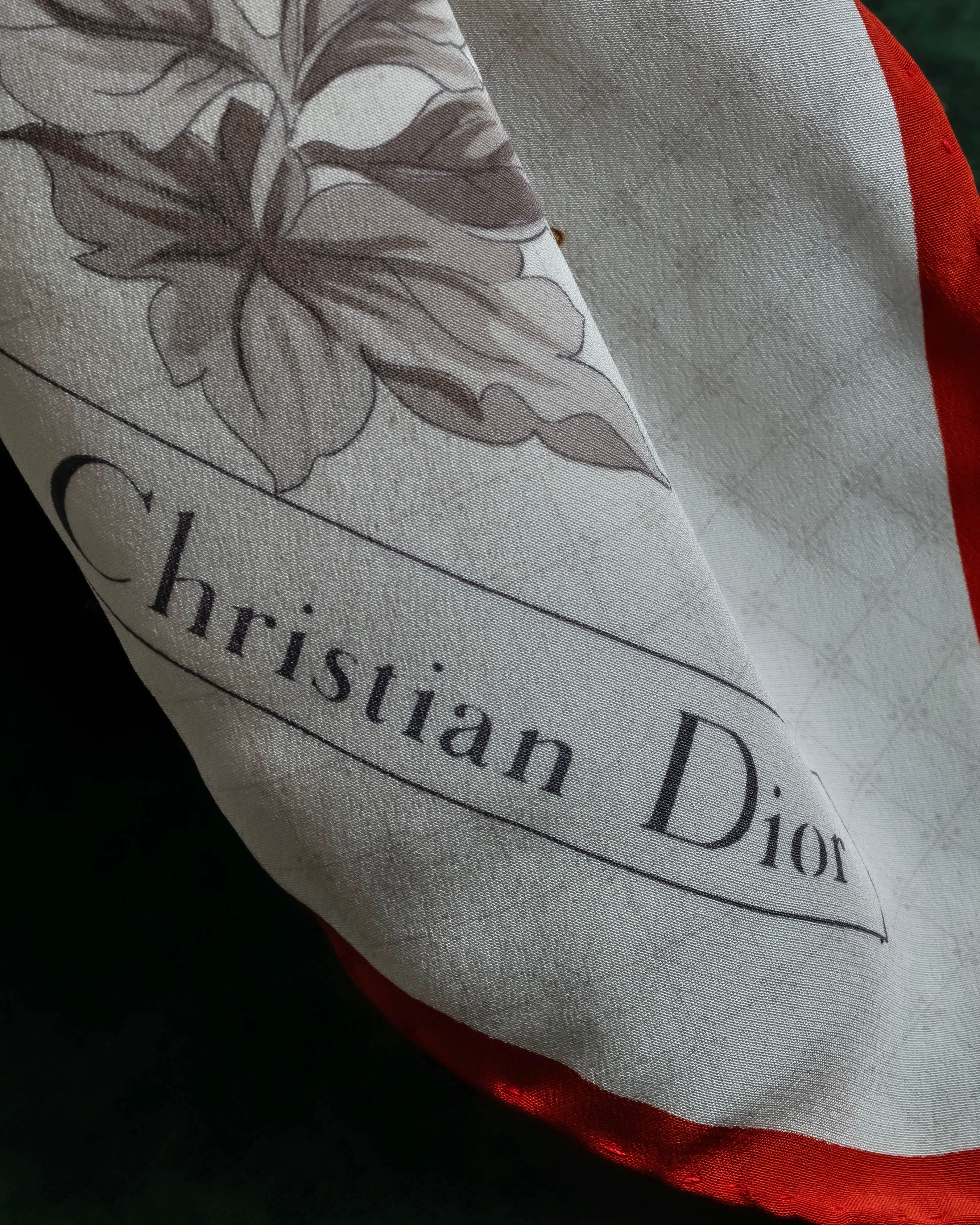 "Christian Dior" Various floral silk scarf