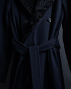 -SPECIAL- "CARUSO"
 Fur collar design belted melton coat