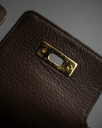 "Vintage turnlock design python leather bag"