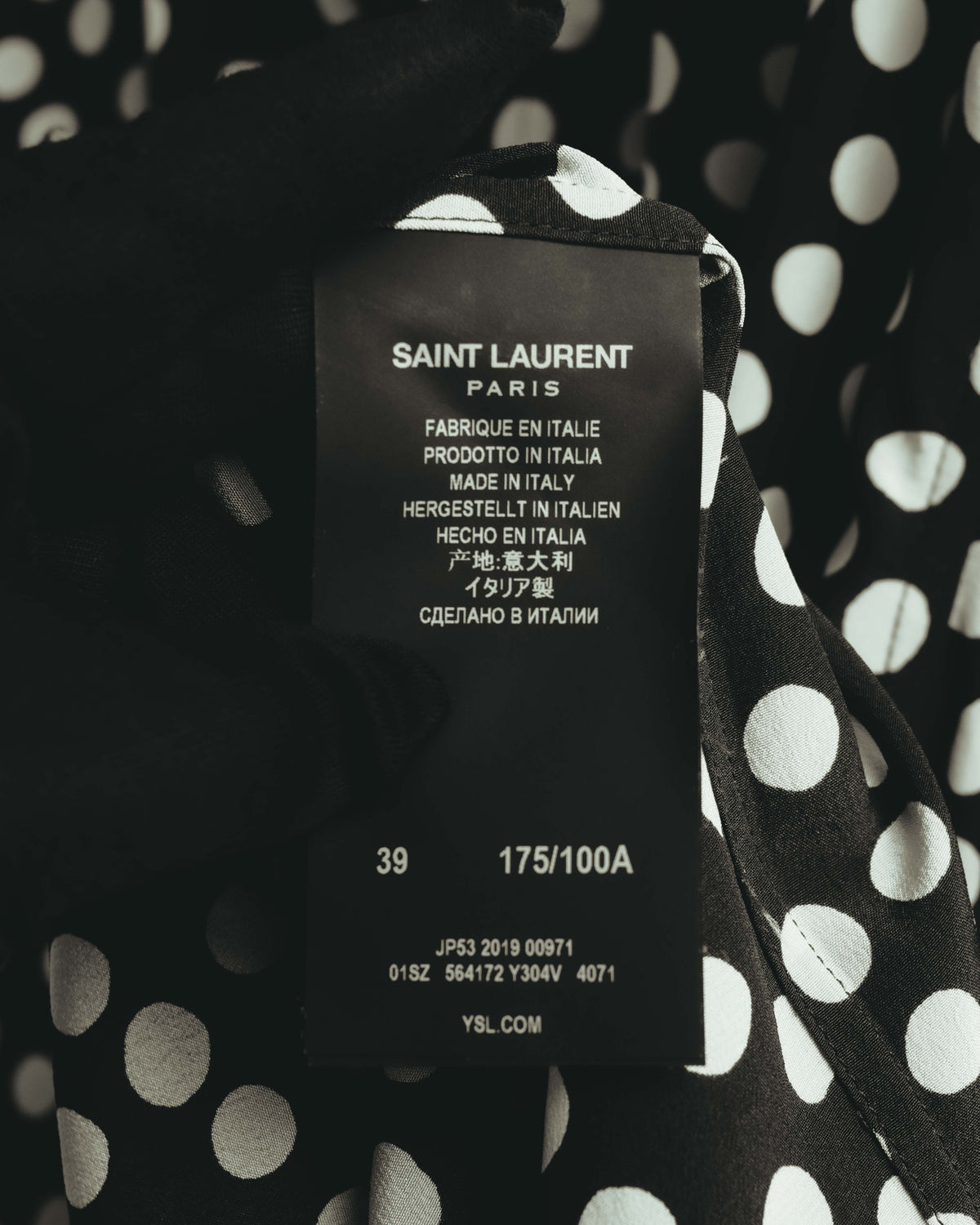 -SPECIAL- "Saint Laurent" 2019-2020 Polka dot silk long sleeve shirt