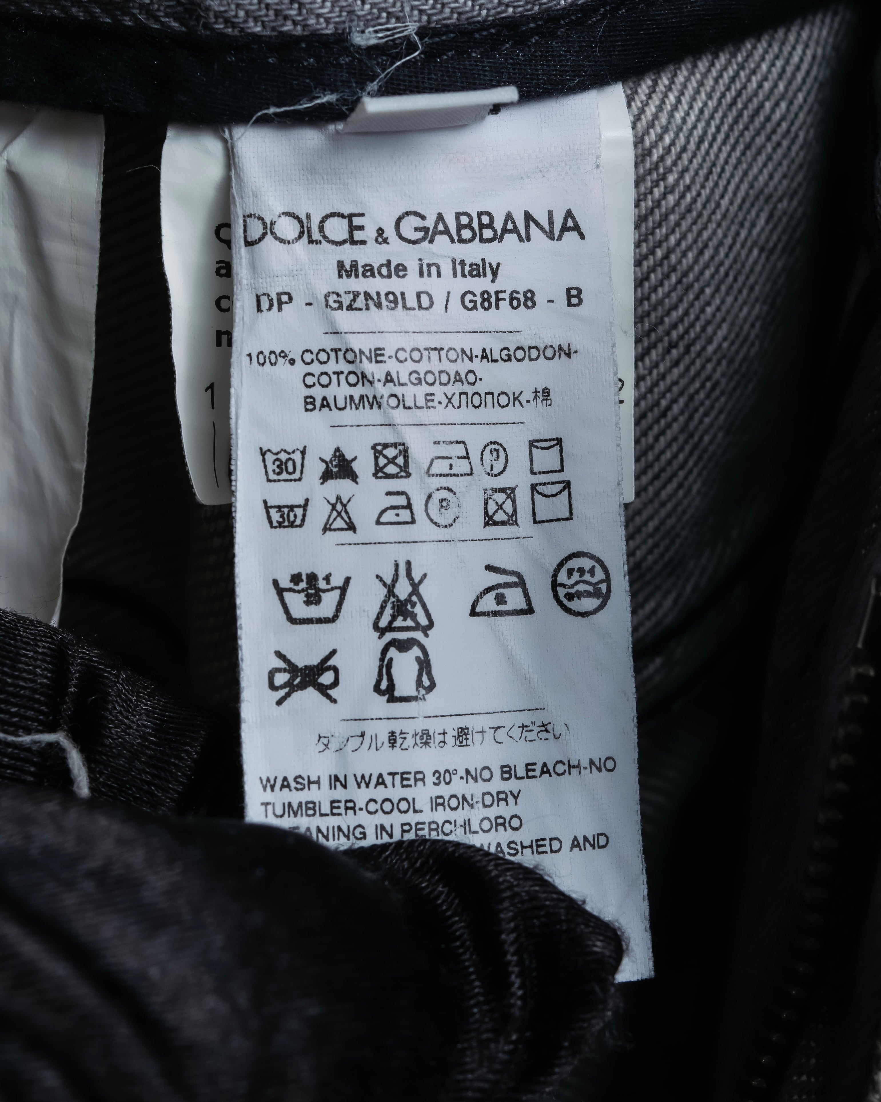 "Dolce &amp; Gabbana"Faded design gray denim pants
