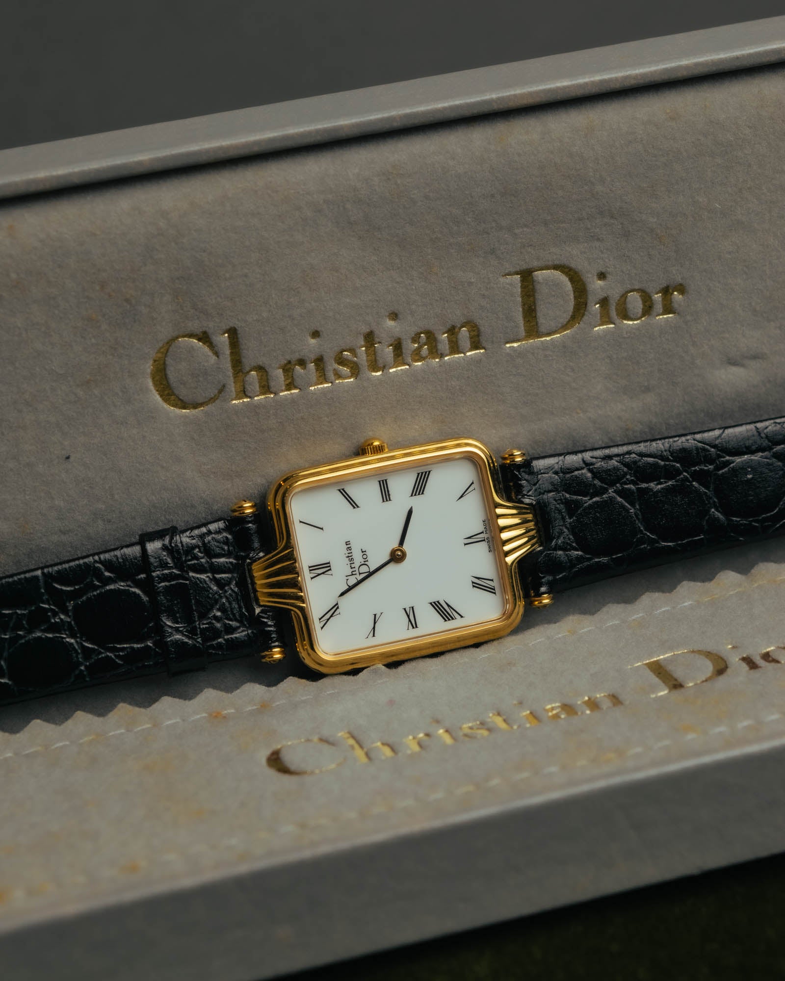 -SPECIAL- "Christian Dior" 90's Classic square quartz watch with Roman dial