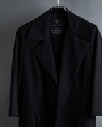 "Y's" Sharp lapel draping tailored coat