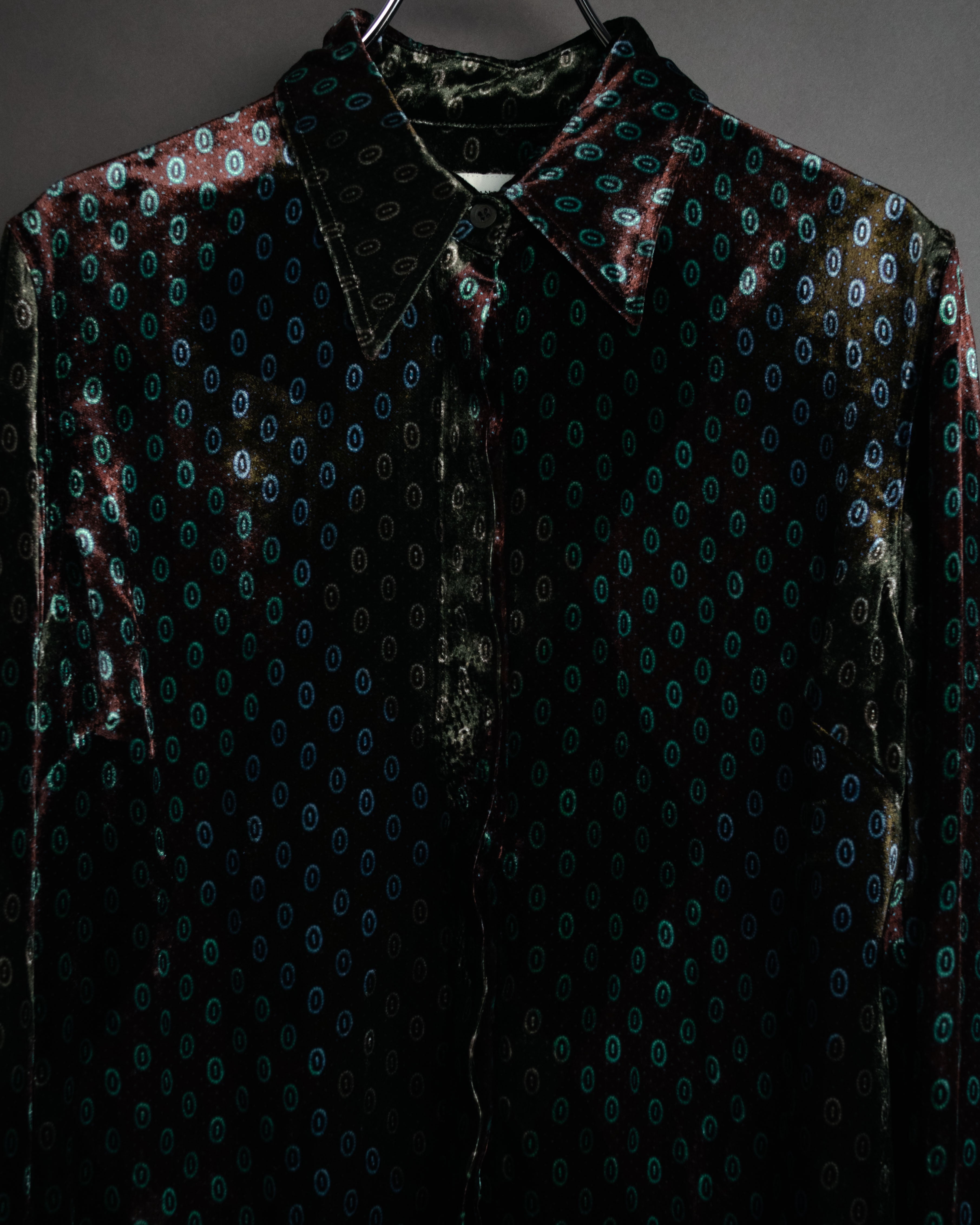“DRIES VAN NOTEN” 2010’s Circle motif velvet shirt