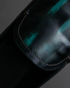 "BOTTEGA VENETA" Gradient emerald color leather loafers