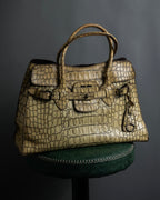 "MIU MIU" Belt strap design embossed leather hand bag