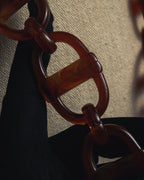 "Christian Dior" Sculptural tortoiseshell resin chain necklace