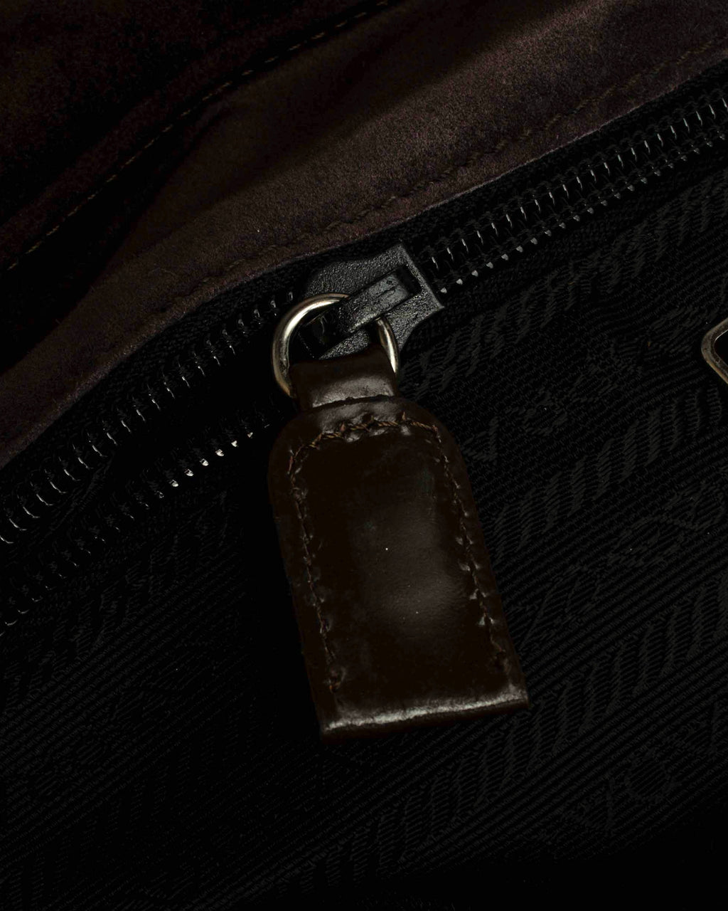 "PRADA" Leather loop strap design suede leather bag