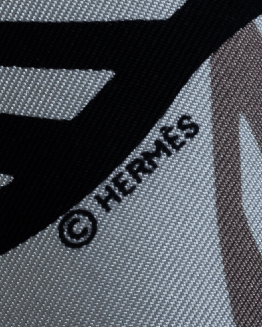 "HERMES" Zebra abstract print Carre 90 silk scarf