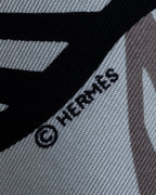 "HERMES" Zebra abstract print Carre 90 silk scarf