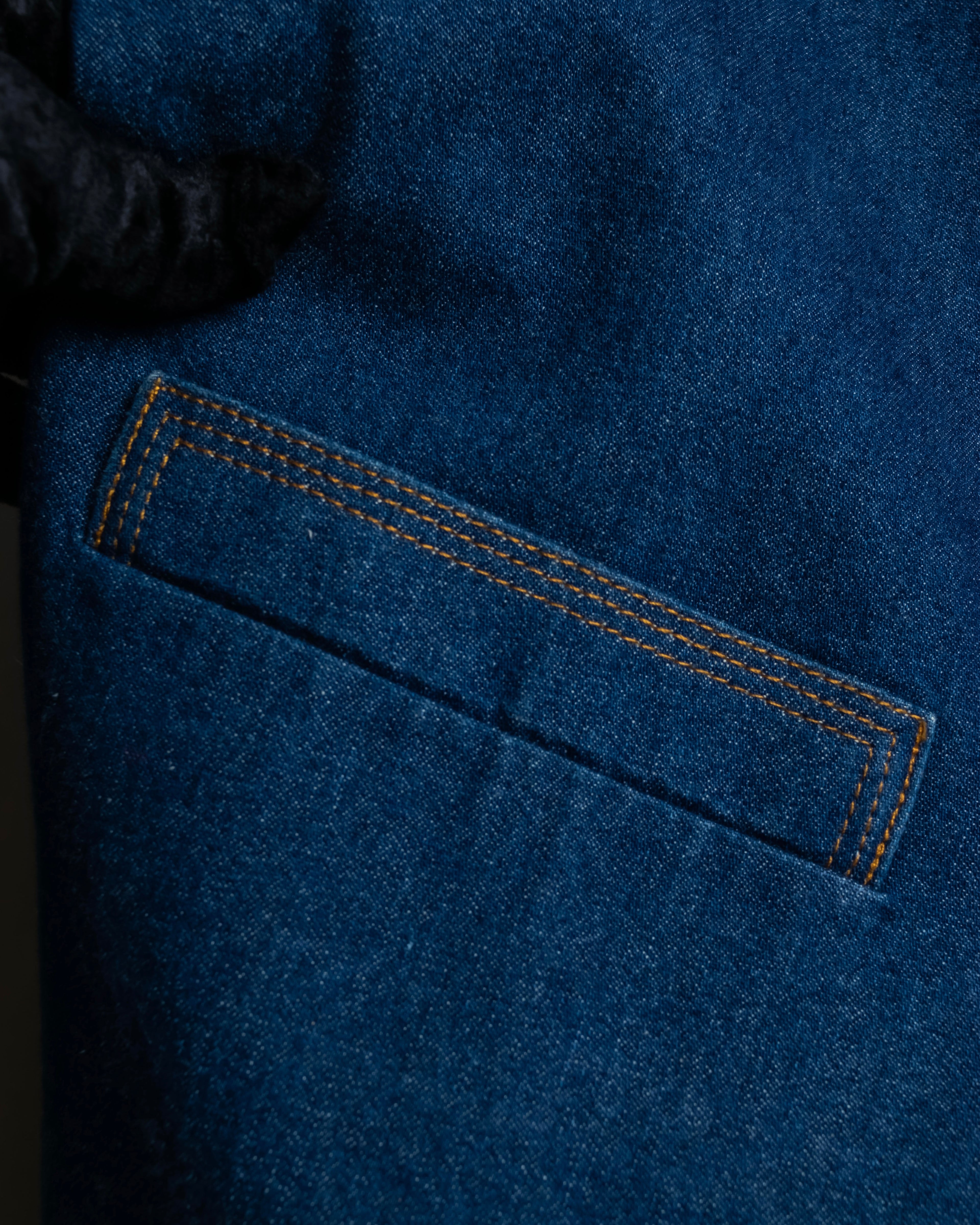 "Vintage stitch design denim vest"