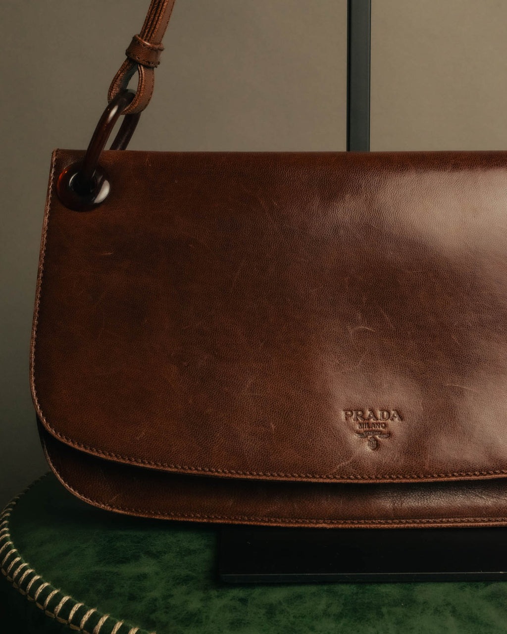 “PRADA” 2000’s Minimal leather shoulder bag