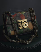 -SPECIAL- "GUCCI" Michele-era floral padlock design chain shoulder bag