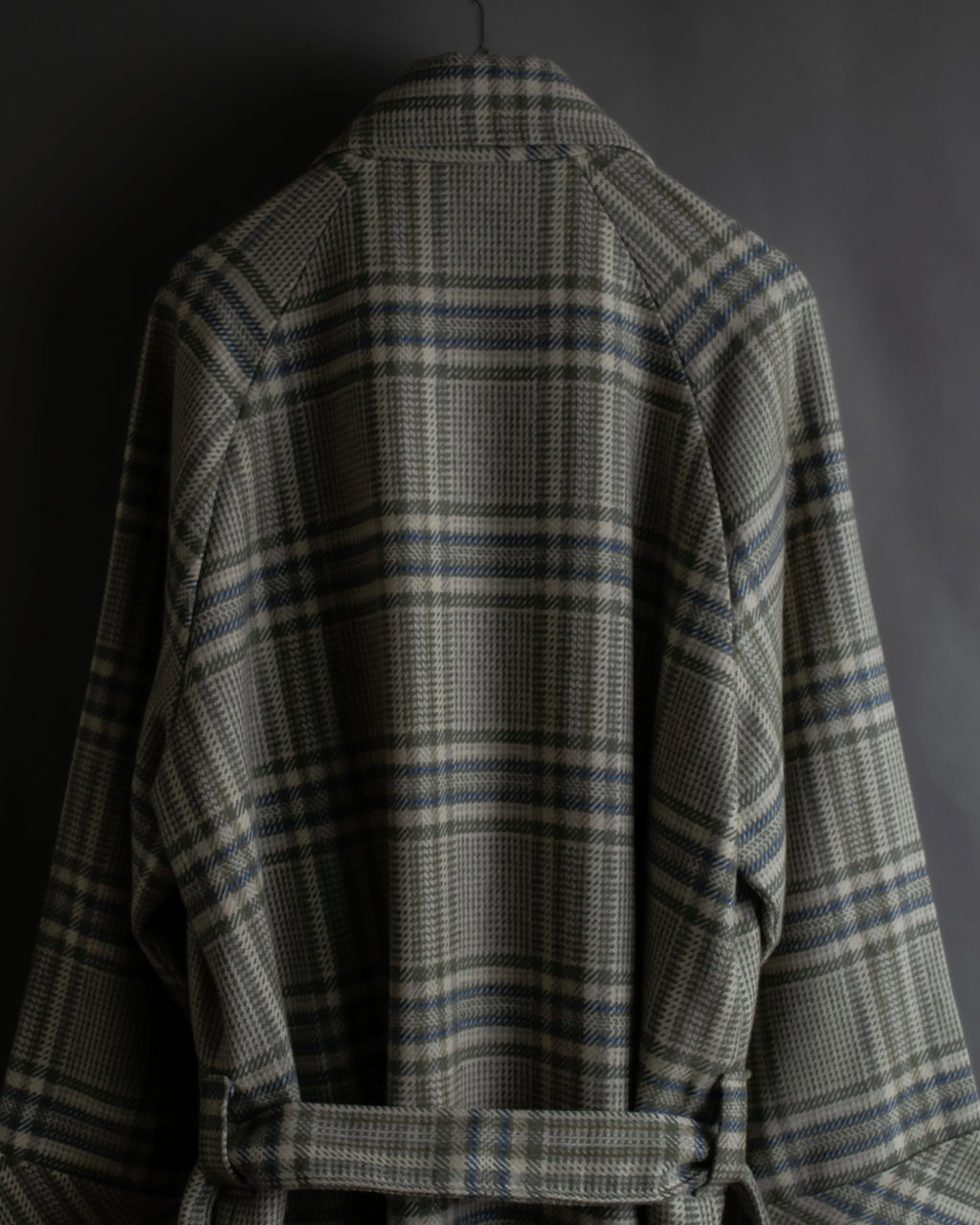 "PIERRE BALMAIN" Glen check belted gown coat